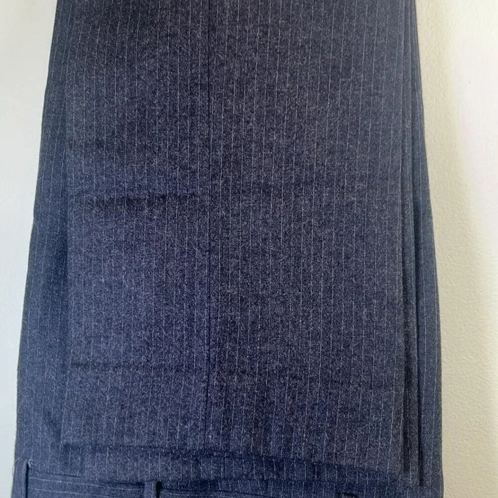 Pierre Cardin Wool Pinstripe‎ Men's 3 Piece Gray Vintage 70s Banker CEO MobBoss